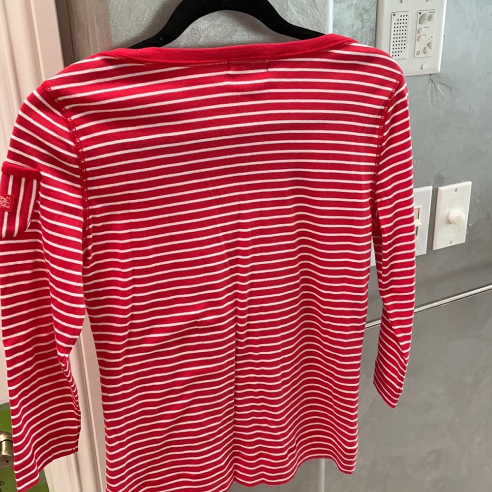 NWT Ralph Lauren women’s long sleeve red with white stripes - Picture 4 of 7